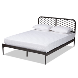Baxton Studio Dora Modern and Contemporary Industrial Black Finished Metal Queen Size Platform Bed